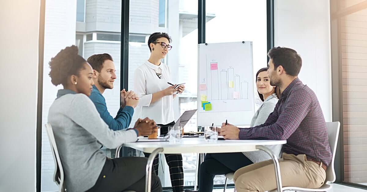 Business team presenting chart